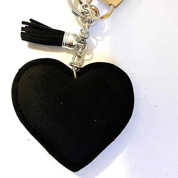 Rhinestone Back the Blue Flag Heart Bag Charm Key chain - Picture 2 of 3